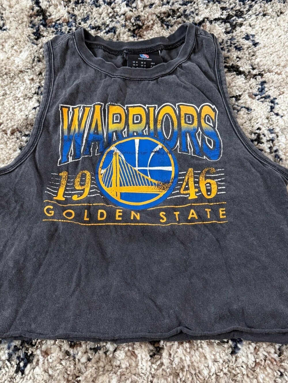 NBA Golden State Warriors 1946 Charcoal Tank Top Size M Basketball Tee